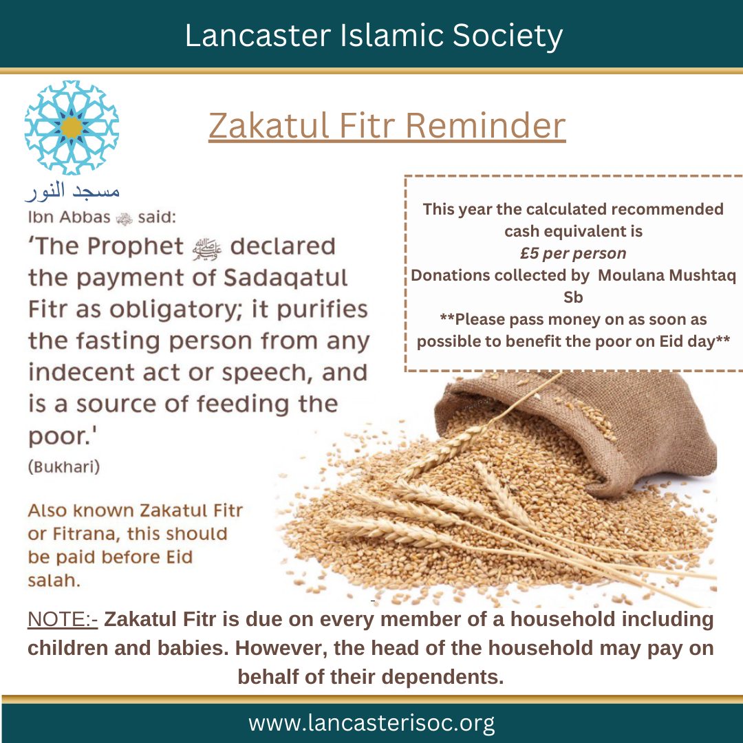 Zakatul Fitra information poster
